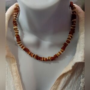 Chic Brown and Cream Beaded Necklace